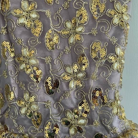 Weissman Dance Costume Purple Tulle and Gold Overlay Size MC - Picture 5 of 16